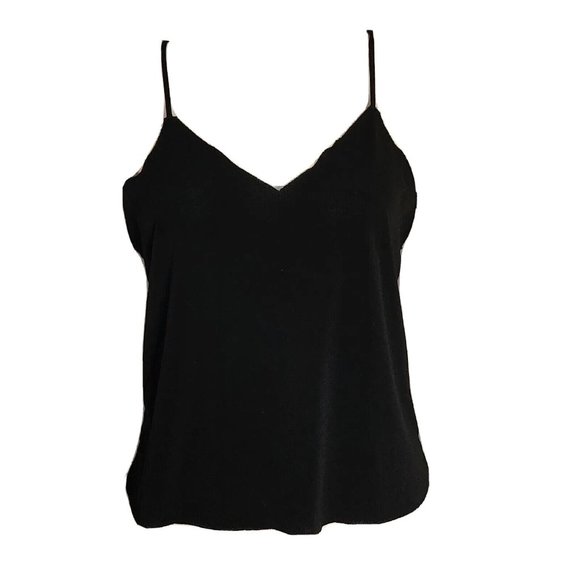 Brandy Melville Tops - BRANDY‎ MELVILLE Solid All Black V Neck Spaghetti Strap Camisole Top Womens OS